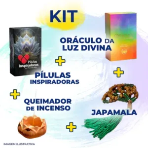 Kit oraculo + pilulas inspiradoras + Japamala + Queimador de Incenso
